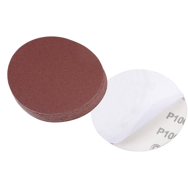 CoCud PSA Sanding Discs, 5 Inch Dia 100 Grits, Self Adhesive Sticky-Back Sandpaper - (Applications: for Woodworking Metal Finishing), 10-Pieces - Image 1